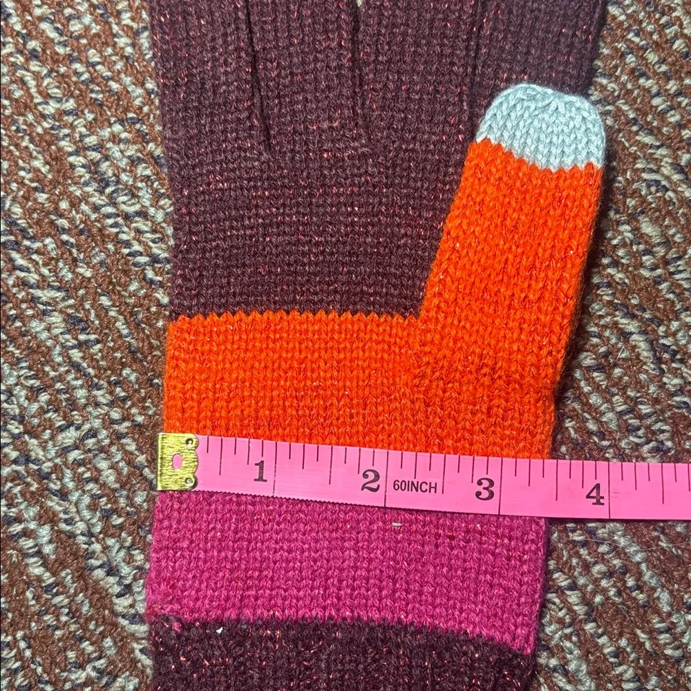 Circus by Sam Edelman Vibrant Knit Gloves sparkle bold orange maroon winter cold